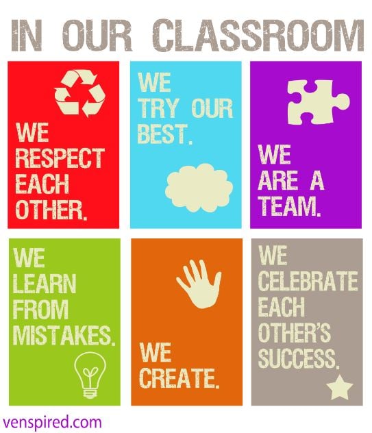 5 Colorful Classroom Management Posters