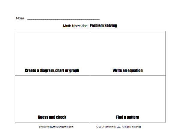 Math Problem Solving Strategies (Intermediate) - Lesson Plan & Templates