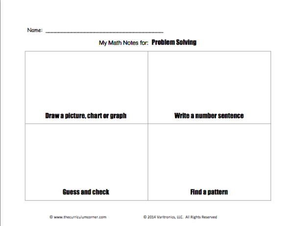 Printable Problem Solving Model With Math Math Problem Solving Strategies (Primary) - Lesson Plan & Templates