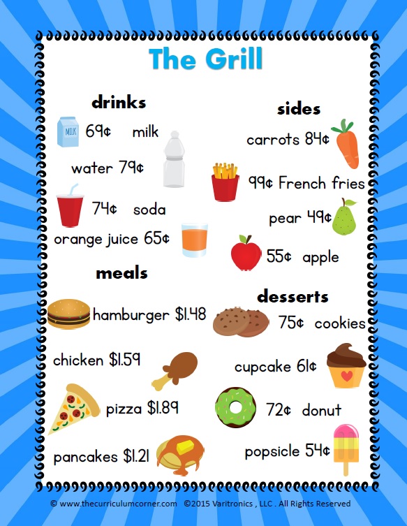 Menu Math: Lesson Plan for Grades 4-8